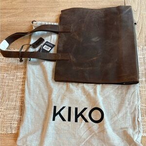 Kiko Dark Brown Leather Tote